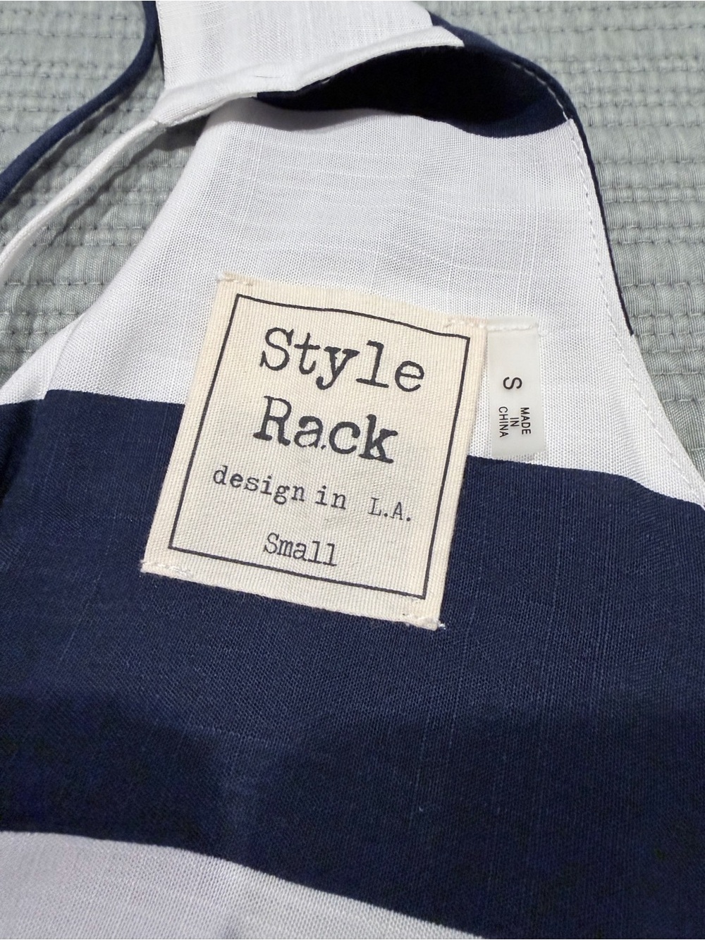 Style Rack Navy White Striped Racerback Shift Dress Small - Picture 7 of 7